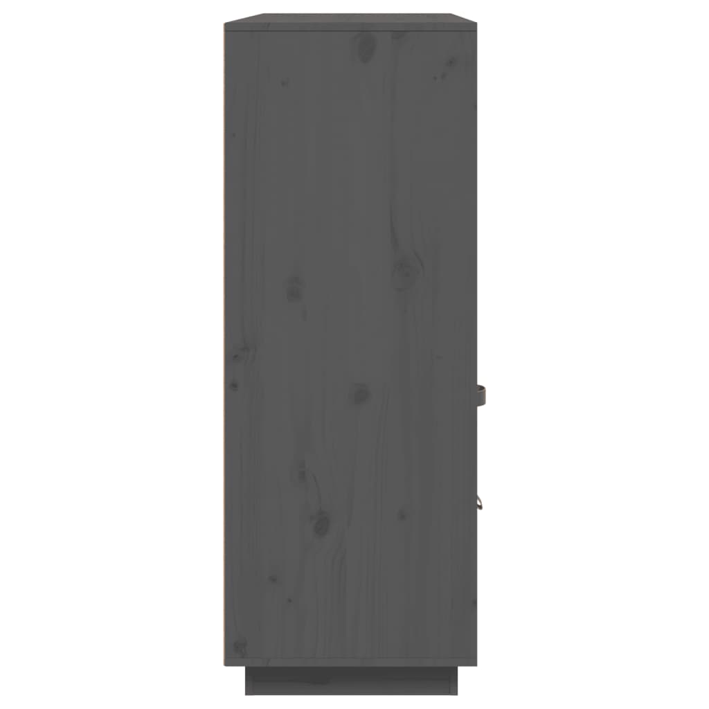 Highboard Grau 100x40x108,5 cm Massivholz Kiefer