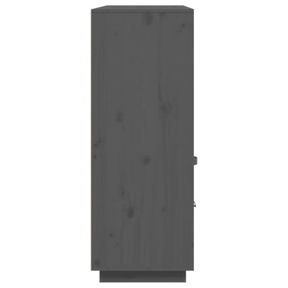 Highboard Grau 100x40x108,5 cm Massivholz Kiefer