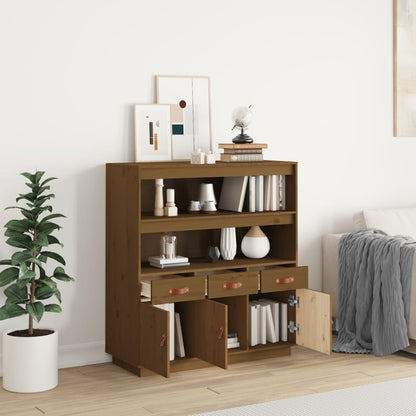 Highboard Honigbraun 100x40x108,5 cm Massivholz Kiefer