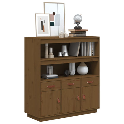 Highboard Honigbraun 100x40x108,5 cm Massivholz Kiefer