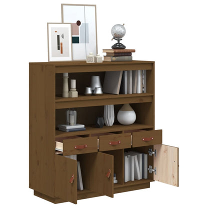 Highboard Honigbraun 100x40x108,5 cm Massivholz Kiefer