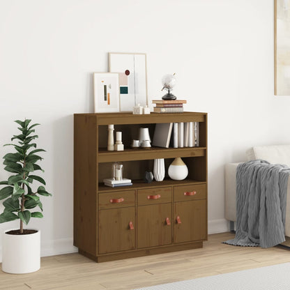 Highboard Honigbraun 100x40x108,5 cm Massivholz Kiefer