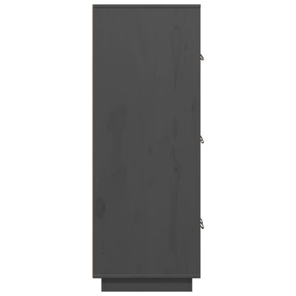 Highboard Grau 67x40x108,5 cm Massivholz Kiefer