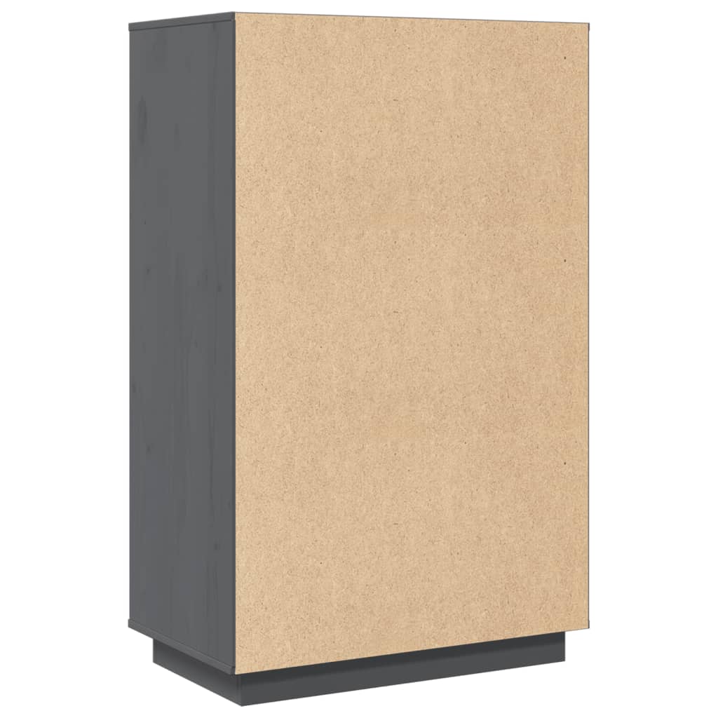 Highboard Grau 67x40x108,5 cm Massivholz Kiefer