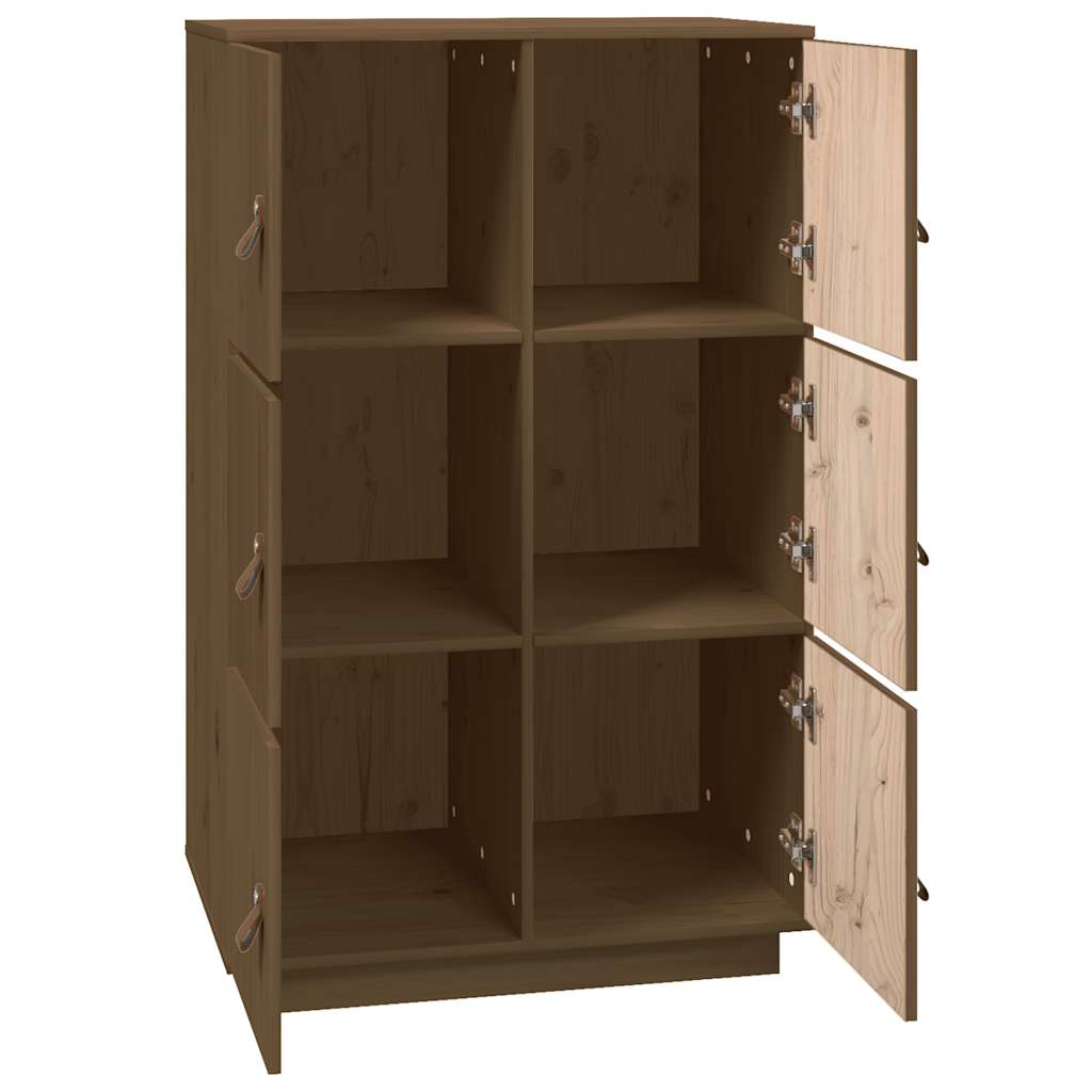 Highboard Honigbraun 67x40x108,5 cm Massivholz Kiefer