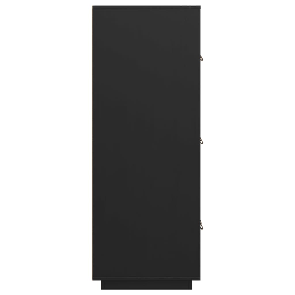 Highboard Schwarz 67x40x108,5 cm Massivholz Kiefer