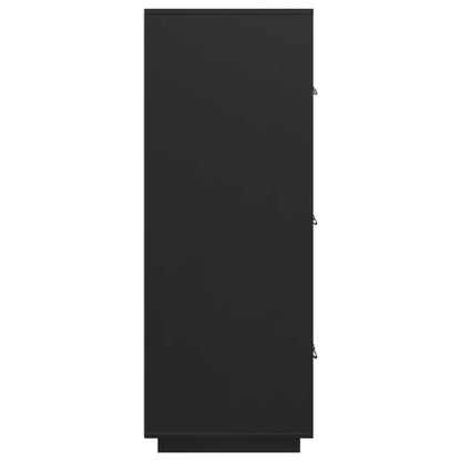 Highboard Schwarz 67x40x108,5 cm Massivholz Kiefer