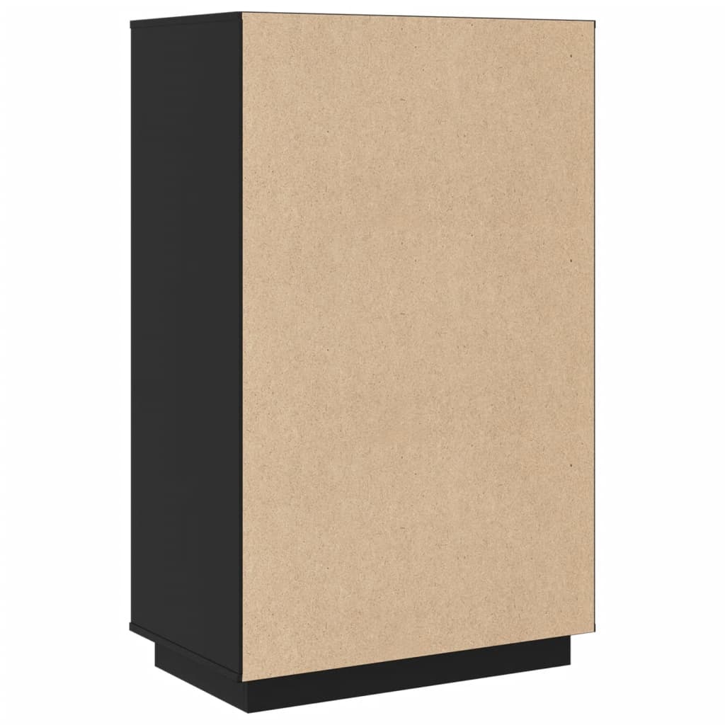 Highboard Schwarz 67x40x108,5 cm Massivholz Kiefer