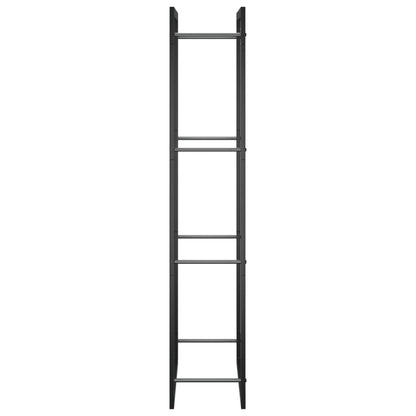 Brennholzregal Mattschwarz 50x28x132 cm Stahl
