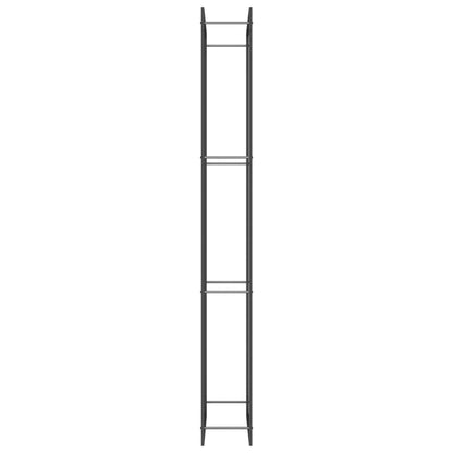 Brennholzregal Mattschwarz 80x28x222 cm Stahl