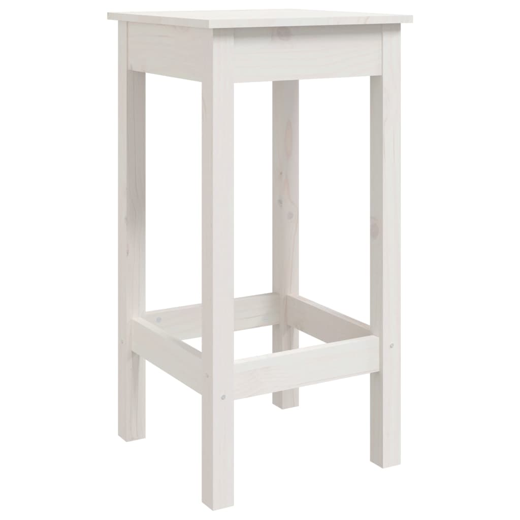 Barstole 2 stk Hvid 40x40x78 cm massiv fyrretræ