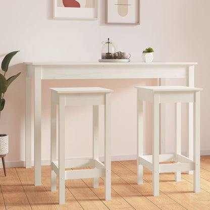 Barstole 2 stk Hvid 40x40x78 cm massiv fyrretræ