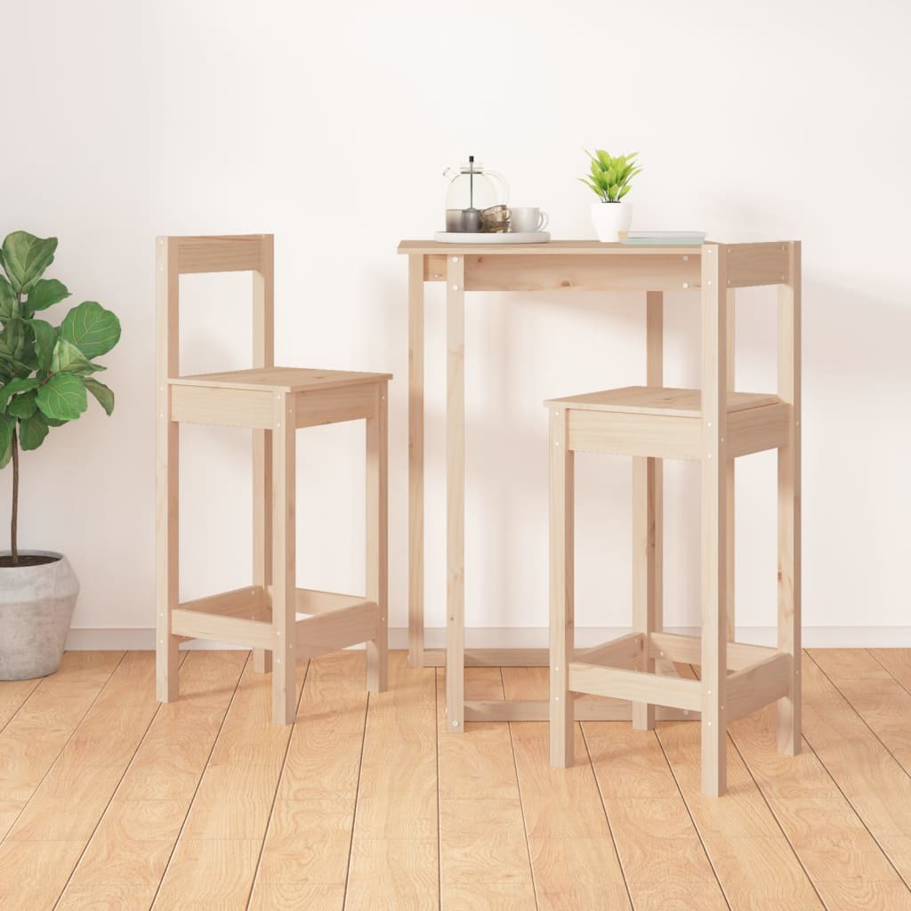 Barstole 2 stk 40x41,5x112 cm massiv fyrretræ