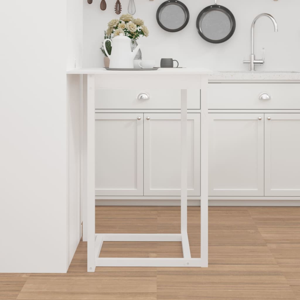Barbord Hvid 80x80x110 cm Massiv Fyr