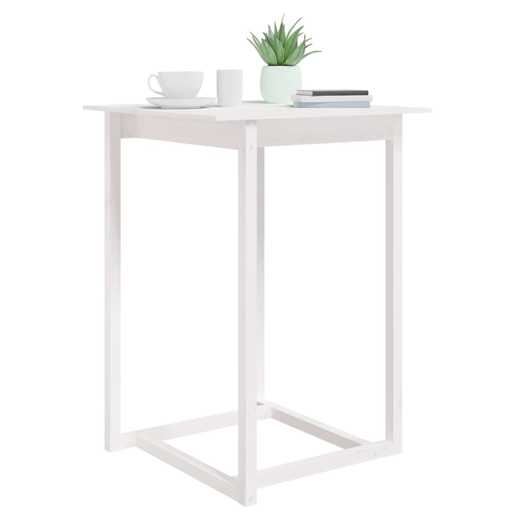 Barbord Hvid 80x80x110 cm Massiv Fyr