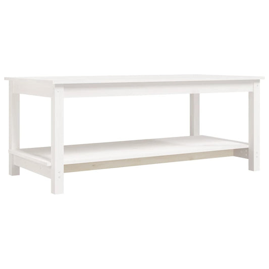 Couchtisch Weiß 110x55x45 cm Massivholz Kiefer