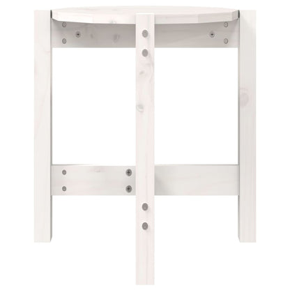 Couchtisch Weiß Ø 42,5x45 cm Massivholz Kiefer