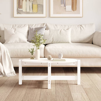 Sofabord Hvid 87x48x35 cm Massiv Fyr