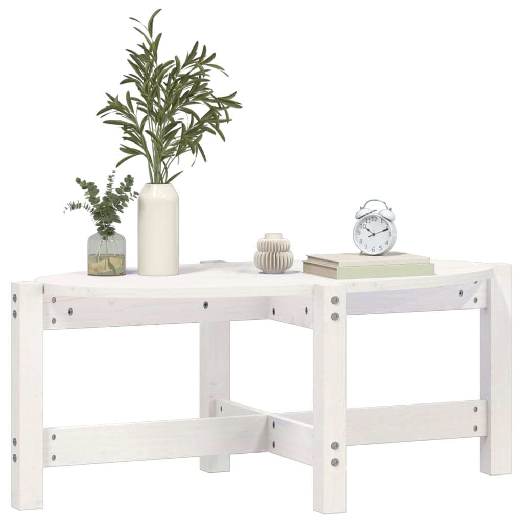 Sofabord Hvid 87x48x35 cm Massiv Fyr