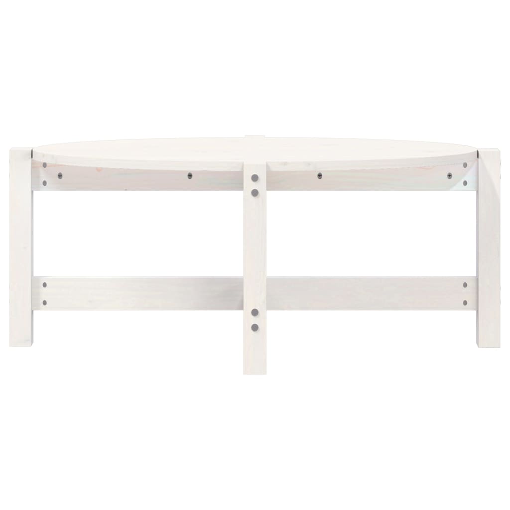 Sofabord Hvid 87x48x35 cm Massiv Fyr
