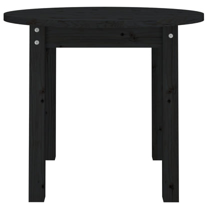 Couchtisch Schwarz Ø 55x45 cm Massivholz Kiefer