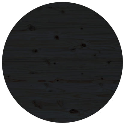 Couchtisch Schwarz Ø 55x45 cm Massivholz Kiefer