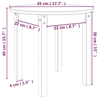 Couchtisch Grau Ø 45x40 cm Massivholz Kiefer