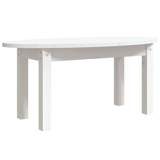 Sofabord Hvid 80x40x35 cm Massiv Fyr