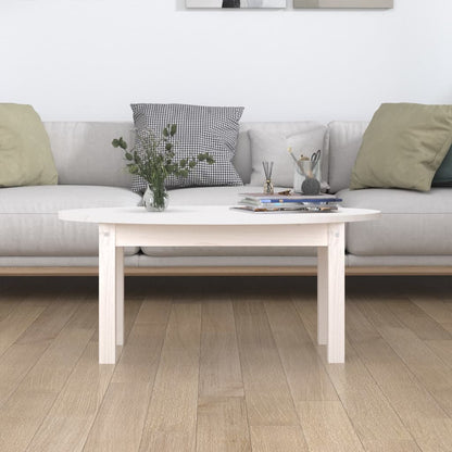 Sofabord Hvid 80x40x35 cm Massiv Fyr