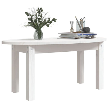 Sofabord Hvid 80x40x35 cm Massiv Fyr