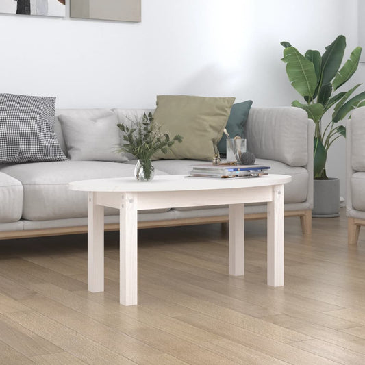 Sofabord Hvid 80x40x35 cm Massiv Fyr