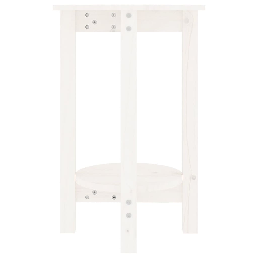 Couchtisch Weiß Ø 40x60 cm Massivholz Kiefer