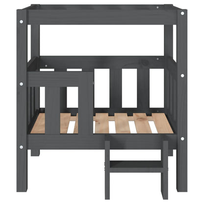 Hundebett Grau 65,5x50,5x70 cm Massivholz Kiefer