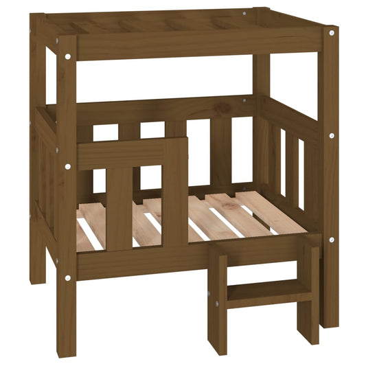 Hundebett Honigbraun 65,5x50,5x70 cm Massivholz Kiefer