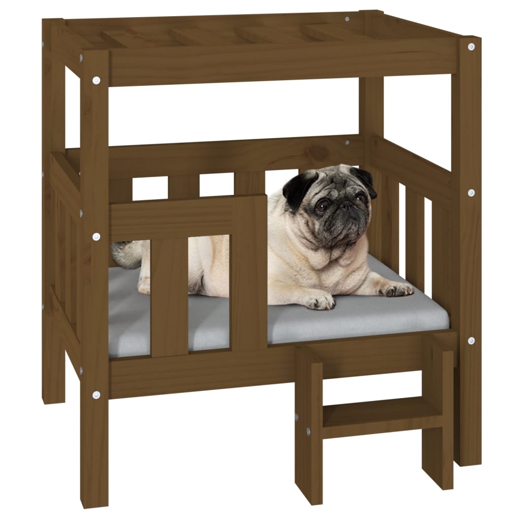Hundebett Honigbraun 65,5x50,5x70 cm Massivholz Kiefer