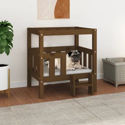 Hundebett Honigbraun 65,5x50,5x70 cm Massivholz Kiefer