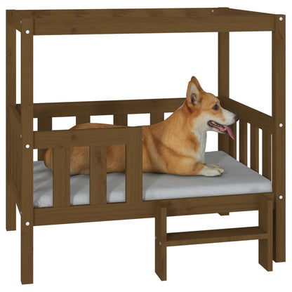 Hundebett Honigbraun 95,5x73,5x90 cm Massivholz Kiefer