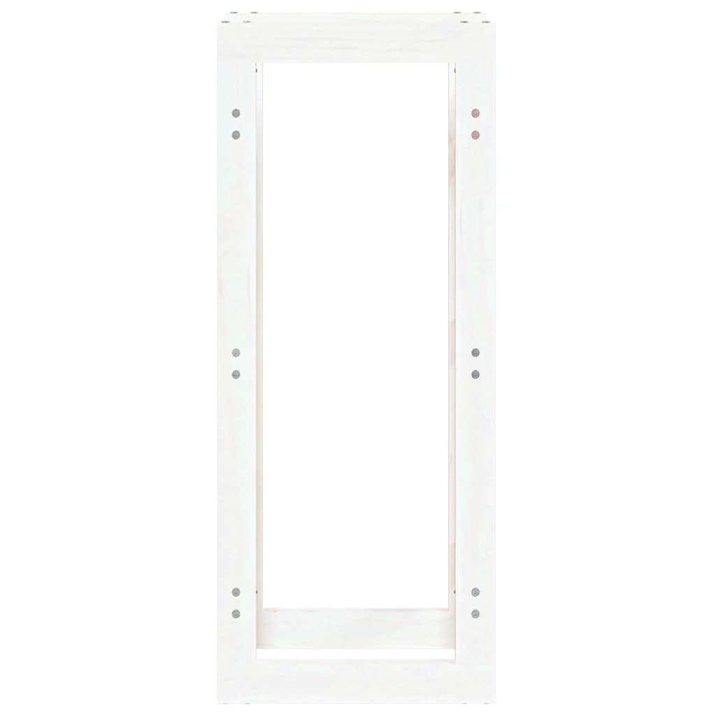 Kaminholzregal Weiß 41x25x100 cm Massivholz Kiefer