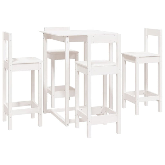 5-tlg. Bar-Set Weiß Massivholz Kiefer