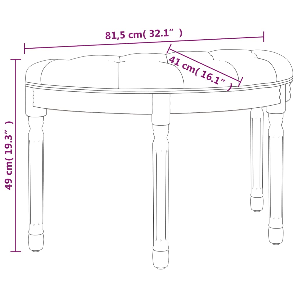 Sitzbank Dunkelgrau 81,5x41x49 cm Stoff
