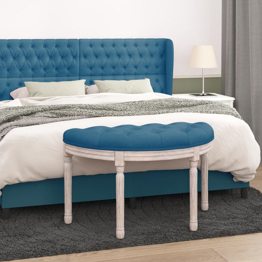 Sitzbank Blau 81,5x41x49 cm Samt