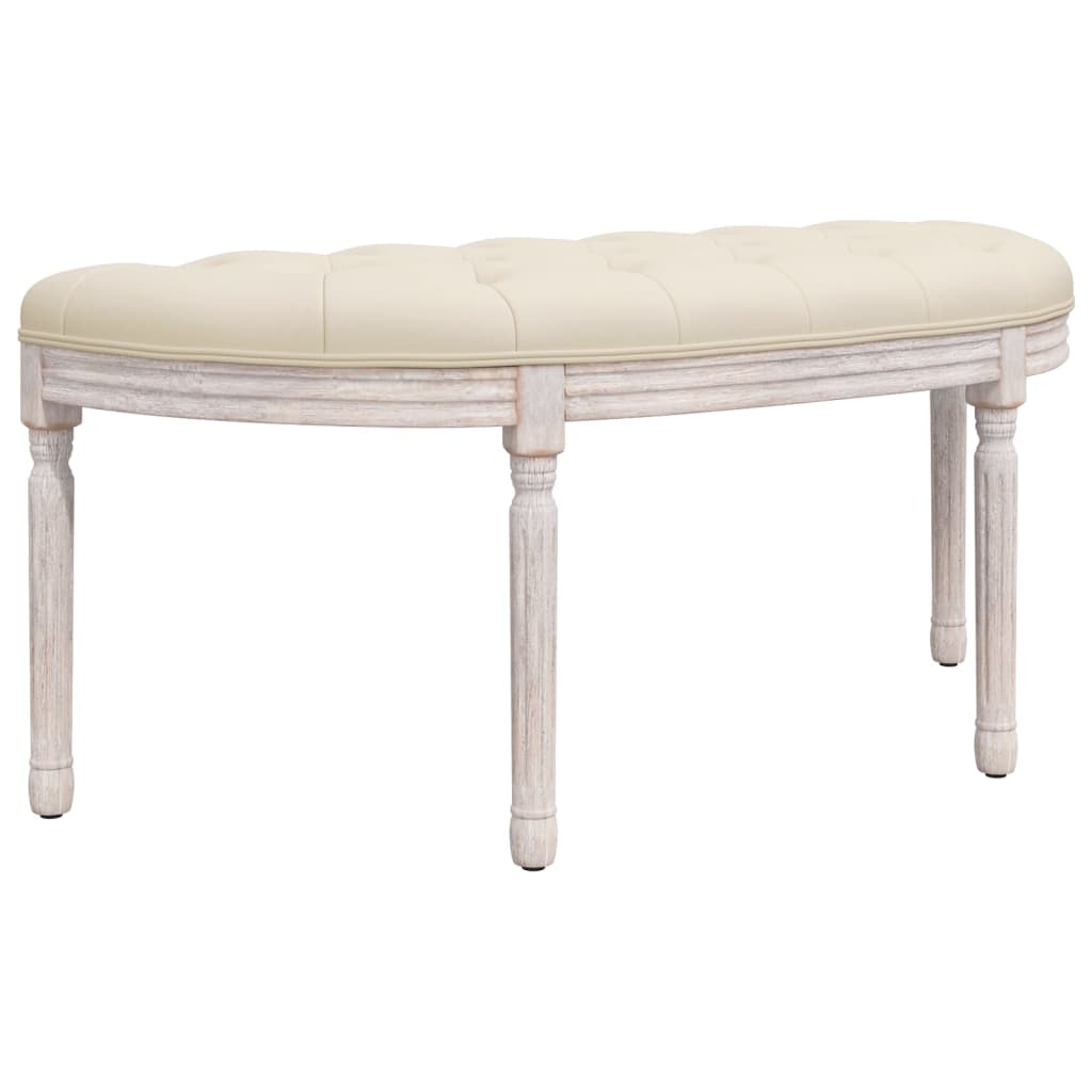 Sitzbank Beige 110,5x45x49 cm Leinen