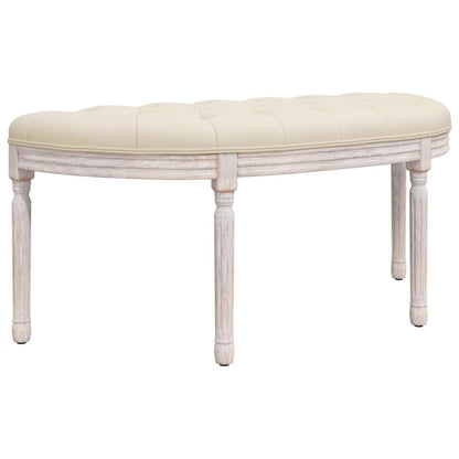 Sitzbank Beige 110,5x45x49 cm Leinen