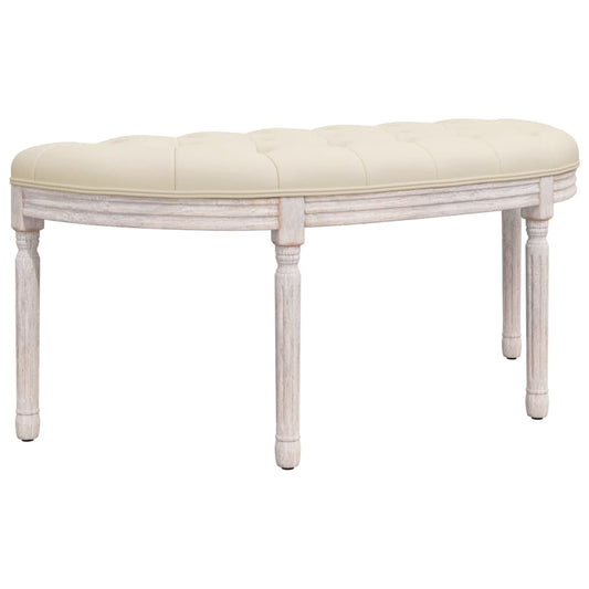 Sitzbank Beige 110,5x45x49 cm Leinen
