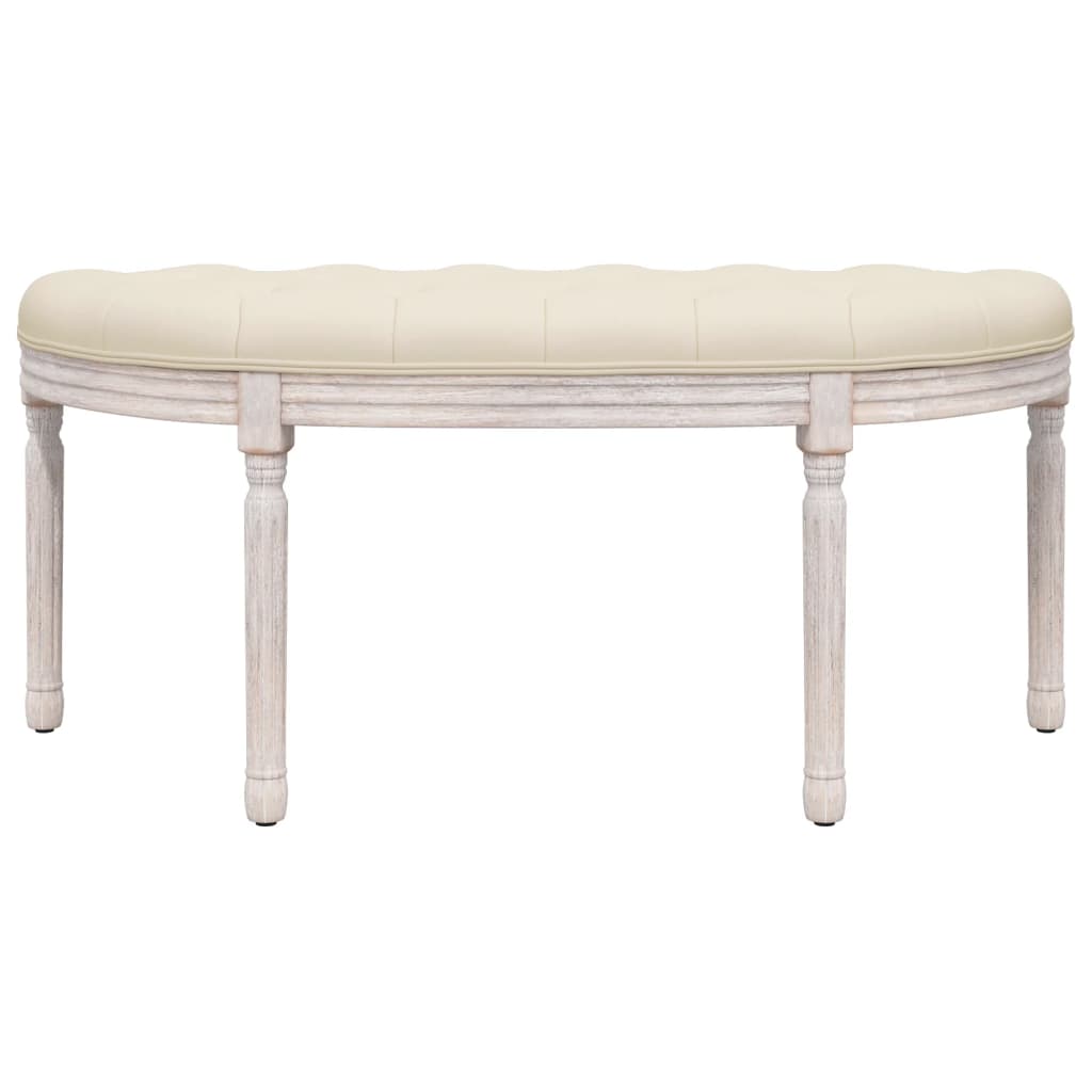 Sitzbank Beige 110,5x45x49 cm Leinen