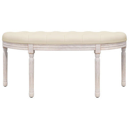 Sitzbank Beige 110,5x45x49 cm Leinen