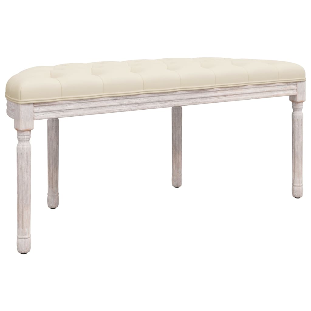 Sitzbank Beige 110,5x45x49 cm Leinen
