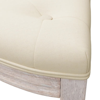Sitzbank Beige 110,5x45x49 cm Leinen