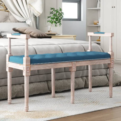 Sitzbank Blau 110x40x70 cm Samt