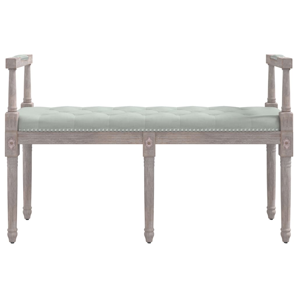 Sitzbank Hellgrau 110x40x70 cm Samt